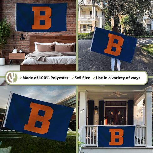 Desert Cactus Bucknell University BU Flag - 3 x 5 Feet Bison Banner, Indoor/Outdoor Durable Fabric, 100% Polyester Design (Style 6) in Saudi Arabia