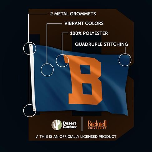 Desert Cactus Bucknell University BU Flag - 3 x 5 Feet Bison Banner, Indoor/Outdoor Durable Fabric, 100% Polyester Design (Style 6) in Saudi Arabia