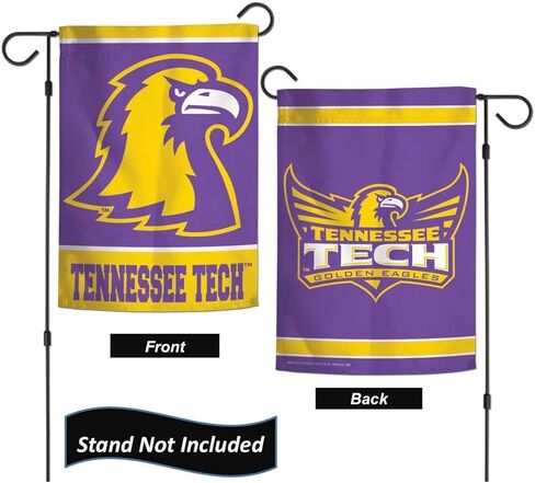 علم حديقة Tennessee Tech Golden Eagles مقاس 12.5 × 18 بوصة، لافتة ساحة الكلية مزدوجة الجوانب مطبوعة في الولايات المتحدة الأمريكية ومرخصة من Wincraft in Kuwait