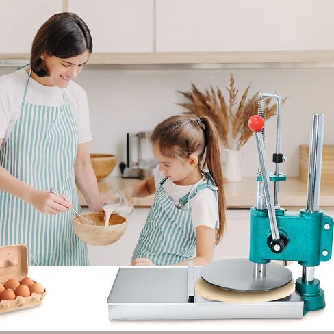 Manual Pizza Dough Press Machine, 9.5 Inch Adjustable Pizza Pastry Press Plate for Homemade Pizza, Hand Pies, Meatloaf, Soft Rolls, Stainless Steel Bread Presser for Kitchen & Restaurant in Saudi Arabia