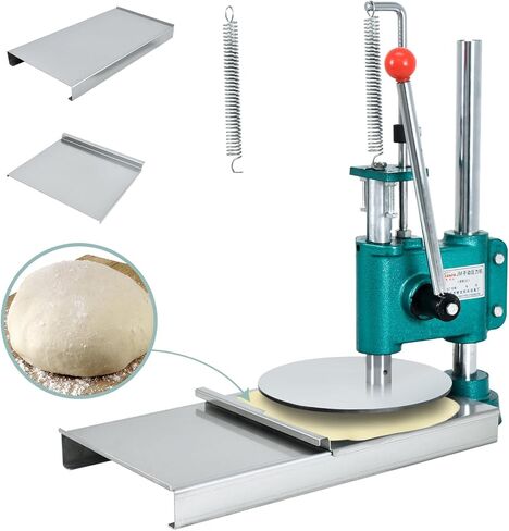 Manual Pizza Dough Press Machine, 9.5 Inch Adjustable Pizza Pastry Press Plate for Homemade Pizza, Hand Pies, Meatloaf, Soft Rolls, Stainless Steel Bread Presser for Kitchen & Restaurant in Saudi Arabia