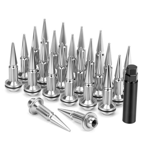 KSP M14x1.5 صواميل شفة سبايك لتاكوما 2024-2026 6 عجلة مصنع العروة، 24 قطعة أكبر 6 صواميل مسننة تناسب 2025+4 عداء/2022+ تندرا، صواميل مدببة من الكروم مع مقبس واحد يعمل على حافة المخزون in Saudi Arabia