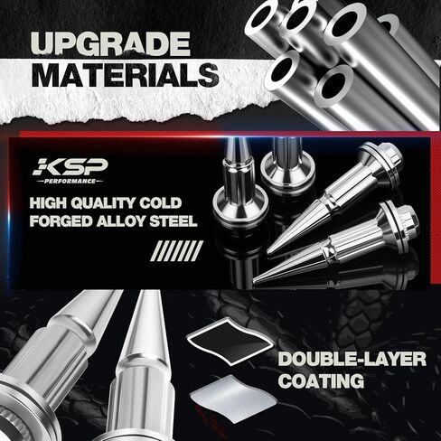 KSP M14x1.5 صواميل شفة سبايك لتاكوما 2024-2026 6 عجلة مصنع العروة، 24 قطعة أكبر 6 صواميل مسننة تناسب 2025+4 عداء/2022+ تندرا، صواميل مدببة من الكروم مع مقبس واحد يعمل على حافة المخزون in Saudi Arabia