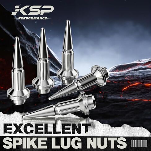 KSP M14x1.5 صواميل شفة سبايك لتاكوما 2024-2026 6 عجلة مصنع العروة، 24 قطعة أكبر 6 صواميل مسننة تناسب 2025+4 عداء/2022+ تندرا، صواميل مدببة من الكروم مع مقبس واحد يعمل على حافة المخزون in Saudi Arabia