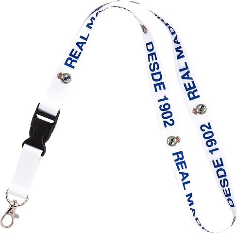 صبار الصحراء Real Madrid FC Lanyard Los Blancos Madridistas فريق كرة القدم مفاتيح السيارة معرف شارة حامل سلسلة مفاتيح قابلة للفصل مشبك مشبك (حبل D) in Saudi Arabia