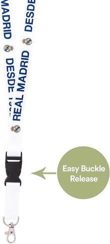 صبار الصحراء Real Madrid FC Lanyard Los Blancos Madridistas فريق كرة القدم مفاتيح السيارة معرف شارة حامل سلسلة مفاتيح قابلة للفصل مشبك مشبك (حبل D) in Saudi Arabia