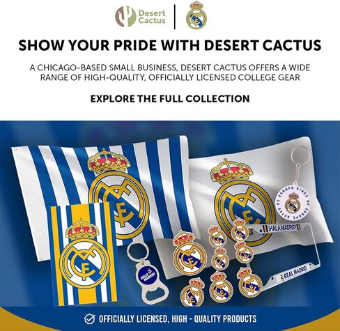 صبار الصحراء Real Madrid FC Lanyard Los Blancos Madridistas فريق كرة القدم مفاتيح السيارة معرف شارة حامل سلسلة مفاتيح قابلة للفصل مشبك مشبك (حبل D) in Saudi Arabia