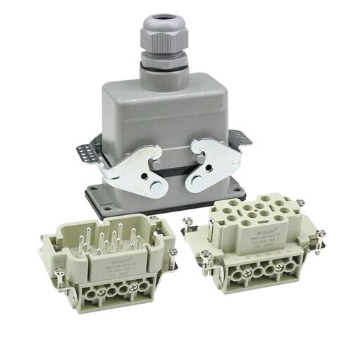 HDC-HE-012 موصل مستطيل للخدمة الشاقة 12-core مقبس صناعة الطيران 500 فولت 16A 1 قطعة (خط جانبي مع غطاء) in Kuwait