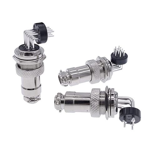 GX16 Connector Circuit Board Aviation Plug Soldering Plate Socket 90 Degree Curved Needle Connectors 2/3/4/5/6/7/8/9/10 Pins 1Pcs(7P) in Kuwait