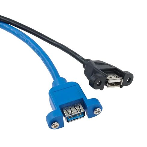 USB2.0 USB 3.0 تمديد كابل ذكر إلى أنثى موسع مزامنة البيانات لا المسمار لوحة جبل موصل 1 قطعة (USB 2.0 F-M 1 متر) in Kuwait
