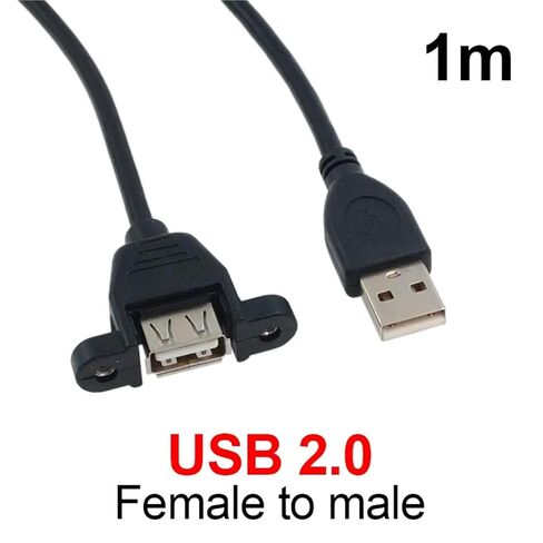 USB2.0 USB 3.0 تمديد كابل ذكر إلى أنثى موسع مزامنة البيانات لا المسمار لوحة جبل موصل 1 قطعة (USB 2.0 F-M 1 متر) in Kuwait