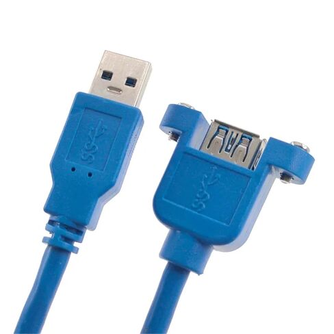USB2.0 USB 3.0 تمديد كابل ذكر إلى أنثى موسع مزامنة البيانات لا المسمار لوحة جبل موصل 1 قطعة (USB 2.0 F-M 1 متر) in Kuwait