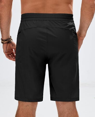 Gleeease Board Shorts Men's Mens Swim Trunks 9 inch Pockets Drawstring Quick Dry Stretch No Liner Surf Beach Swimming in Saudi Arabia