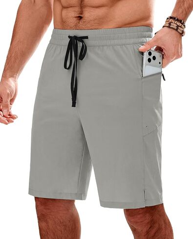 Gleeease Board Shorts Men's Mens Swim Trunks 9 inch Pockets Drawstring Quick Dry Stretch No Liner Surf Beach Swimming in Saudi Arabia