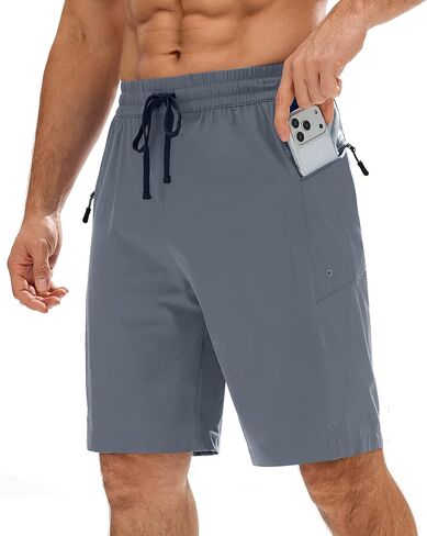 Gleeease Board Shorts Men's Mens Swim Trunks 9 inch Pockets Drawstring Quick Dry Stretch No Liner Surf Beach Swimming in Saudi Arabia