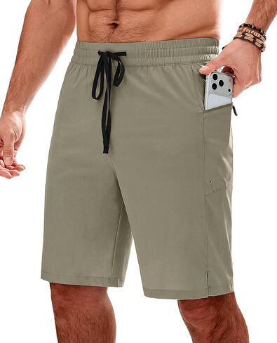 Gleeease Board Shorts Men's Mens Swim Trunks 9 inch Pockets Drawstring Quick Dry Stretch No Liner Surf Beach Swimming in Saudi Arabia