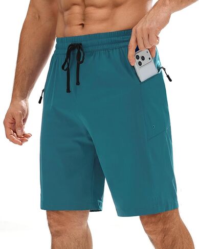 Gleeease Board Shorts Men's Mens Swim Trunks 9 inch Pockets Drawstring Quick Dry Stretch No Liner Surf Beach Swimming in Saudi Arabia