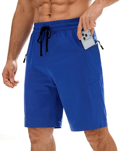 Gleeease Board Shorts Men's Mens Swim Trunks 9 inch Pockets Drawstring Quick Dry Stretch No Liner Surf Beach Swimming in Saudi Arabia