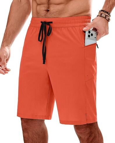 Gleeease Board Shorts Men's Mens Swim Trunks 9 inch Pockets Drawstring Quick Dry Stretch No Liner Surf Beach Swimming in Saudi Arabia
