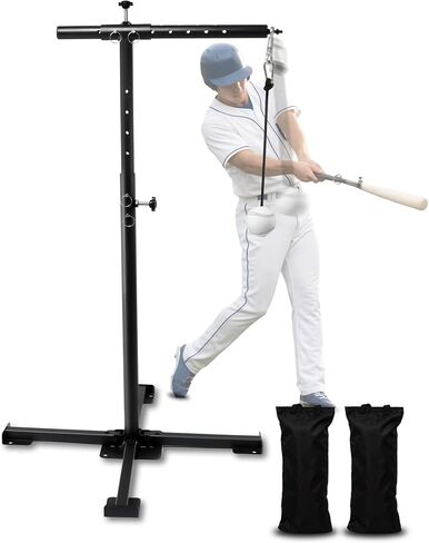 Batting Tee with Tethered Ball, Height Adjustable from 30" to 45" Baseball Batting Trainer, Batting Practice Equipment with 2 Sandbags, Baseball Swing Trainer to Improve Swing Power and Accuracy in Saudi Arabia