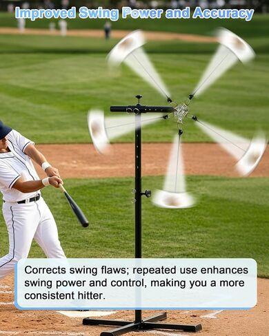 Batting Tee with Tethered Ball, Height Adjustable from 30" to 45" Baseball Batting Trainer, Batting Practice Equipment with 2 Sandbags, Baseball Swing Trainer to Improve Swing Power and Accuracy in Saudi Arabia