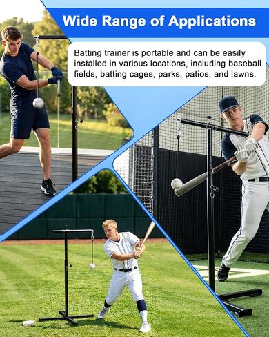 Batting Tee with Tethered Ball, Height Adjustable from 30" to 45" Baseball Batting Trainer, Batting Practice Equipment with 2 Sandbags, Baseball Swing Trainer to Improve Swing Power and Accuracy in Saudi Arabia