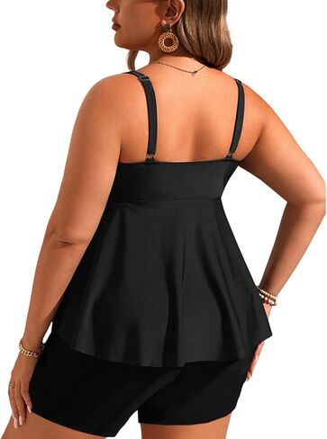 Women Plus Size Tankini Swimsuits Rash Guard Capris Athletic Two Piece Bathing Suits High Waist Swimsuits S-30Plus in Saudi Arabia