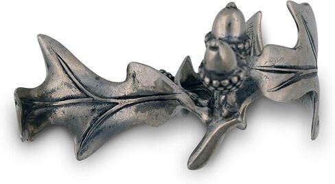 حلقة منديل Vagabond House Pewter معدنية من البلوط وأوراق البلوط (تُباع كحلقة واحدة) حلقة مصممة مصنوعة بحرفية مقاس 10.16 سم × 5.08 سم in Kuwait