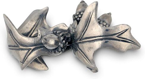 حلقة منديل Vagabond House Pewter معدنية من البلوط وأوراق البلوط (تُباع كحلقة واحدة) حلقة مصممة مصنوعة بحرفية مقاس 10.16 سم × 5.08 سم in Kuwait