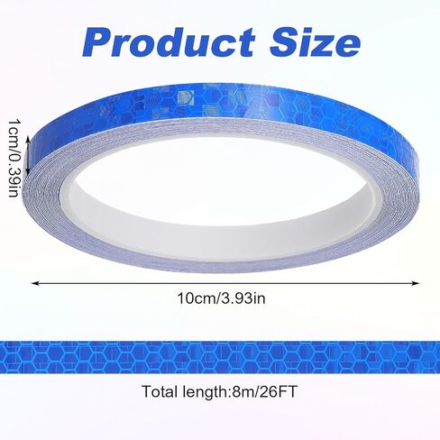 TIESOME Neon Reflective Tape 0.4In x 26 Feet, Safety Warning Glow in The Dark Tape High Viscosity Waterproof Durable Lasting Color Neon Tapes Outdoor DOT Auto Stickers (Blue) in Saudi Arabia