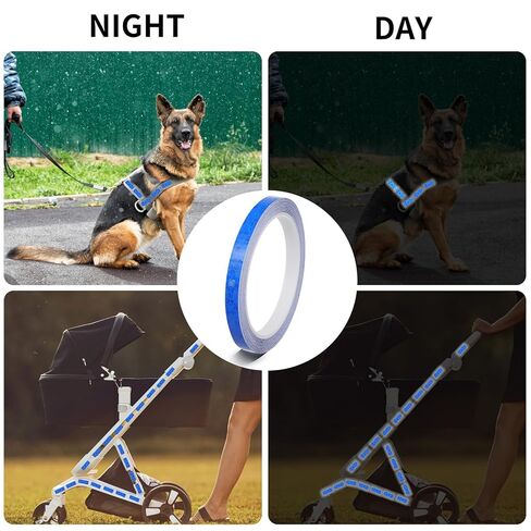 TIESOME Neon Reflective Tape 0.4In x 26 Feet, Safety Warning Glow in The Dark Tape High Viscosity Waterproof Durable Lasting Color Neon Tapes Outdoor DOT Auto Stickers (Blue) in Saudi Arabia