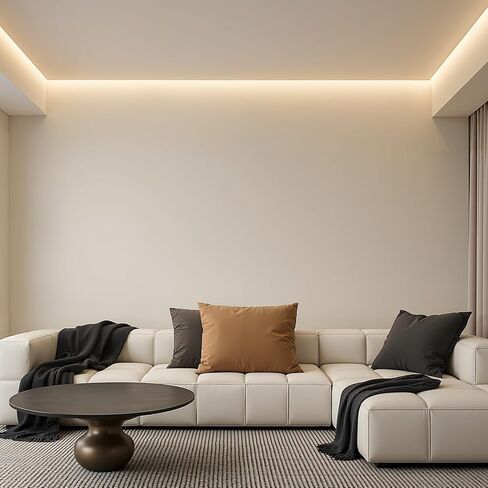 Nuanchu 10 Pack 3.3 Ft/1 M T Shape LED Aluminum Channel Plaster in Recessed White LED Strip Light Shadow Channel with Milky Diffuser, Suspended Ceiling Baseboard Edge Trim Profile in Saudi Arabia