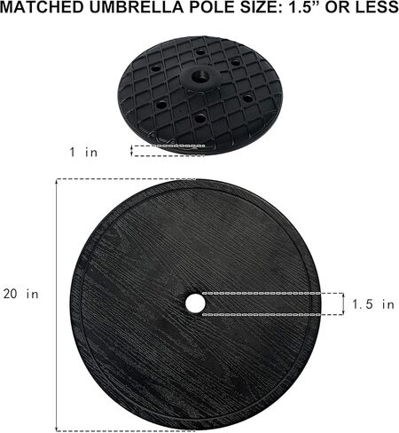 Sundale Outdoor Adjustable Umbrella Table, Portable Round Table Tray with Umbrella Hole, for Beach Patio Garden Poolside 20in Dia in Saudi Arabia