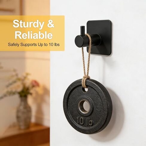 2 Pack Large Heavy Duty Adhesive Hooks, Waterproof Self Adhesive Wall Hangers for Hanging Towel Coat Keys, Strong Sticky Hooks for Bathroom Shower Kitchen Door Outdoor Home Utility （Black in Saudi Arabia