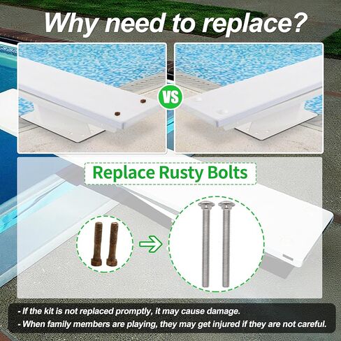 WEST ORGIN 67-209-911-SS Mounting Kit for Pool Diving Board Replacement for Two Hole Residential Diving Board in Saudi Arabia