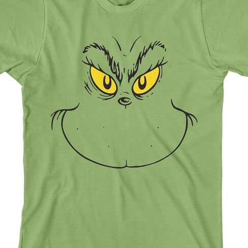 تي شيرت Bioworld The Grinch Face Boys Forest Green Crew بأكمام قصيرة in Kuwait