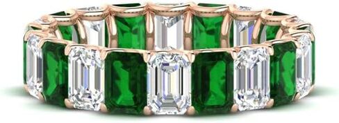 Fascinating Diamonds 3-10 Carat Lab Grown Emerald Cut Diamond Full Eternity Women Wedding Band 14K Solid Gold Premium Collection (H Color, VS1 Clarity) in Saudi Arabia