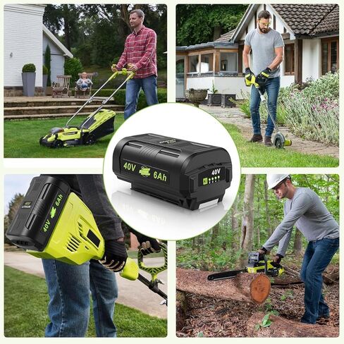 OP401 Charger + 2 PCS OP4060 40V MAX 6000MAH بطاريات محددة لأدوات RYOBI OP4015 OP4026 OP4030 OP4040 OP4050 OP4060 OP4011 OP4031 شحن سريع وسعة عالية in Saudi Arabia