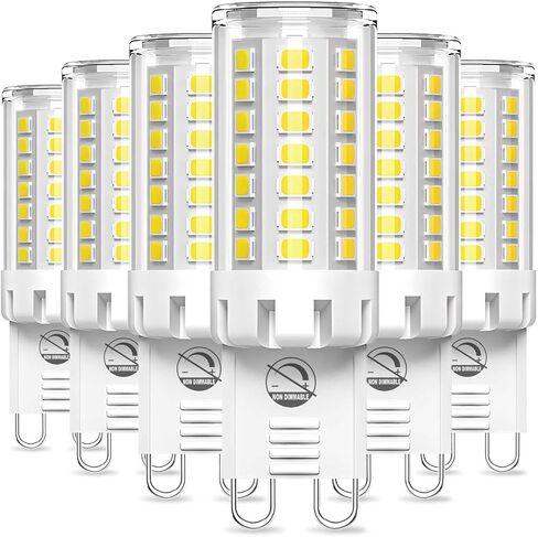 G9 LED Bulb Warm White 3000K, 4W 120V 400LM Non-Dimmable G9 Light Bulb (40 Watt Halogen Lightbulb Replacement) for Chandelier, 6 Pack in Saudi Arabia