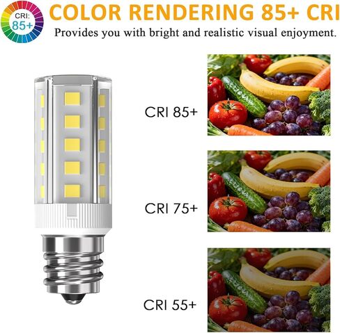 لمبة مجفف GARTO 120 فولت 10 وات 25 وات مكافئة WE05X20431 WP22002263 مصابيح LED للأجهزة E12 5W 6000K بيضاء لأسطوانة المجفف، وموزع ثلج الماء، والثلاجات، ومصباح العرض-2 حزمة. in Kuwait