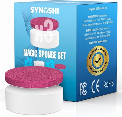 SYNOSHI PRO Electric Spin Scrubber Magic Melamine Sponge for Bathroom & Shower Cleaning Brush, Kitchen Brush Head For Power Scrubber - Set of 3 Magic Sponges in Kuwait