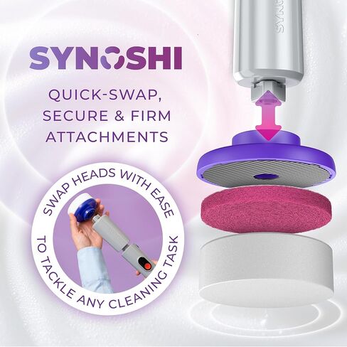 SYNOSHI PRO Electric Spin Scrubber Magic Melamine Sponge for Bathroom & Shower Cleaning Brush, Kitchen Brush Head For Power Scrubber - Set of 3 Magic Sponges in Kuwait