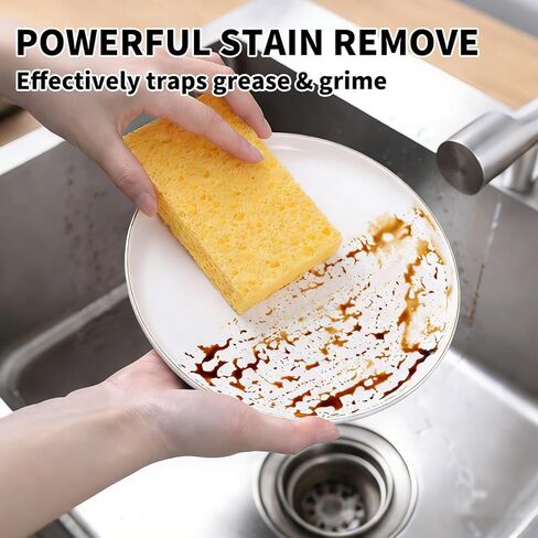 Kitchen Sponges Compressed Cellulose Sponge, Non Scratch Natural Dish Sponge for Kitchen Cleaning Sponges for Dishes Bathroom Cars Pop-up Cleaning Sponge,16 PCS in Saudi Arabia