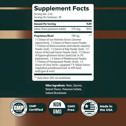ViriFlow Liquid Supplement with Plant & Mineral Extracts – Natural Formula, Non-GMO, Made in USA, GMP-Certified – Easy-to-Use Liquid Drops, 60 mL, 2 Oz, 1 Month Supply in Saudi Arabia