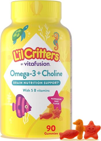 L'il Critters Kids Omega 3 Gummies | 90 Count | Gummy with Choline and 5 B Vitamins | Gluten Free Children's Supplement in Saudi Arabia