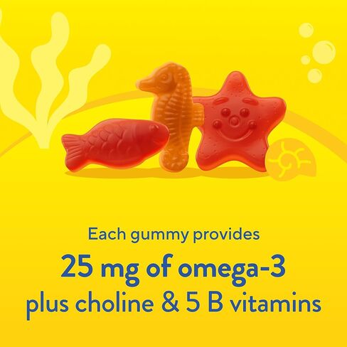 L'il Critters Kids Omega 3 Gummies | 90 Count | Gummy with Choline and 5 B Vitamins | Gluten Free Children's Supplement in Saudi Arabia