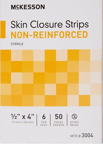 McKesson Skin Closure Strips, Sterile, Non-Reinforced, 1/2 in x 4 in, 50 Count in Saudi Arabia