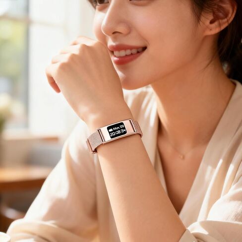 Ultra-Thin Fitness Tracker with 100 Exercise Modes, 100-Meter Water Resistance & Health Monitoring for Active Lifestyles for Running Swimming Cycling (Gold) in Saudi Arabia