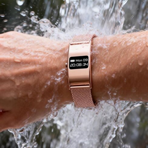 Ultra-Thin Fitness Tracker with 100 Exercise Modes, 100-Meter Water Resistance & Health Monitoring for Active Lifestyles for Running Swimming Cycling (Gold) in Saudi Arabia