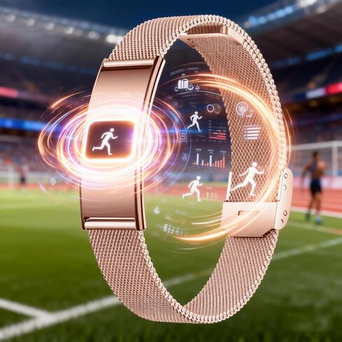 Ultra-Thin Fitness Tracker with 100 Exercise Modes, 100-Meter Water Resistance & Health Monitoring for Active Lifestyles for Running Swimming Cycling (Gold) in Saudi Arabia